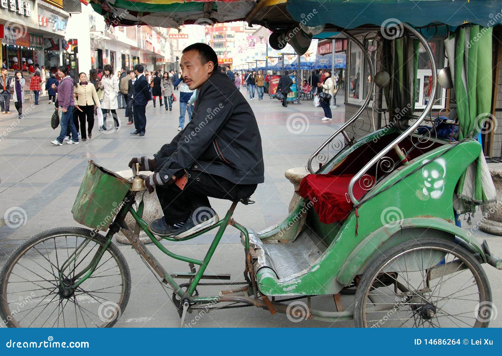 Chengdu, China Pedicab Taxi Driver Editorial Stock Image Image of