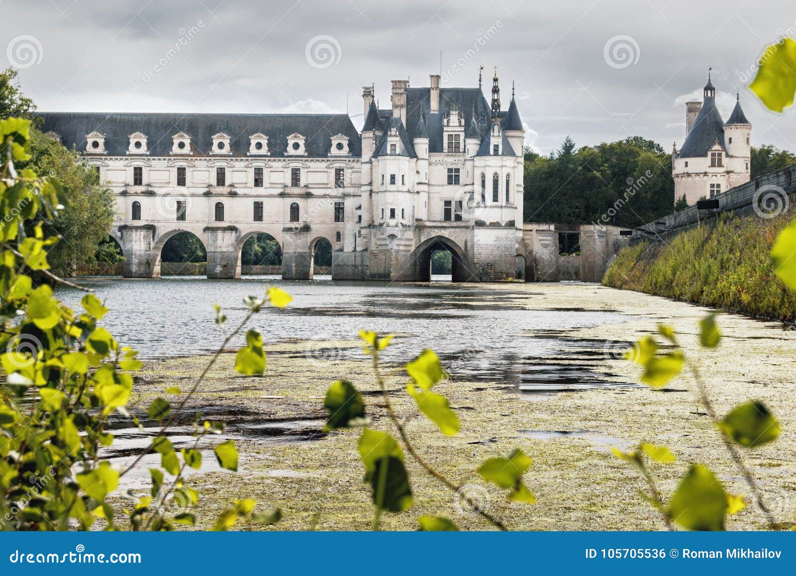 Landscape with the Chenonceau Castle in Water with Much Green Al ...