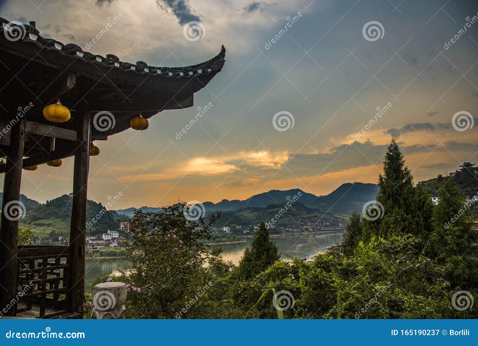 sunset at chenyang china village