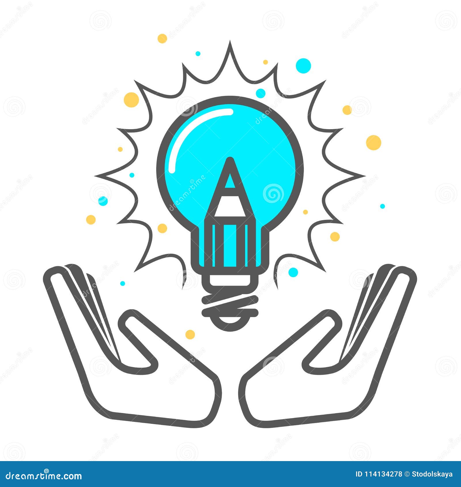 cherish a creative idea - light bulb icon, invention