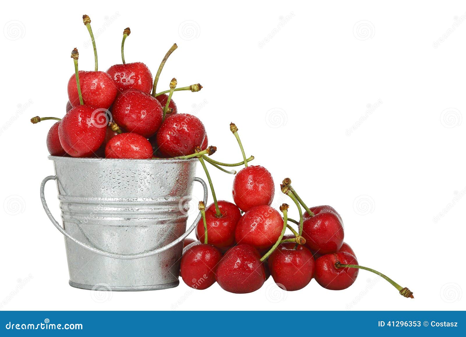 Cherries in bucket stock image. Image of delicious, stone 41296353