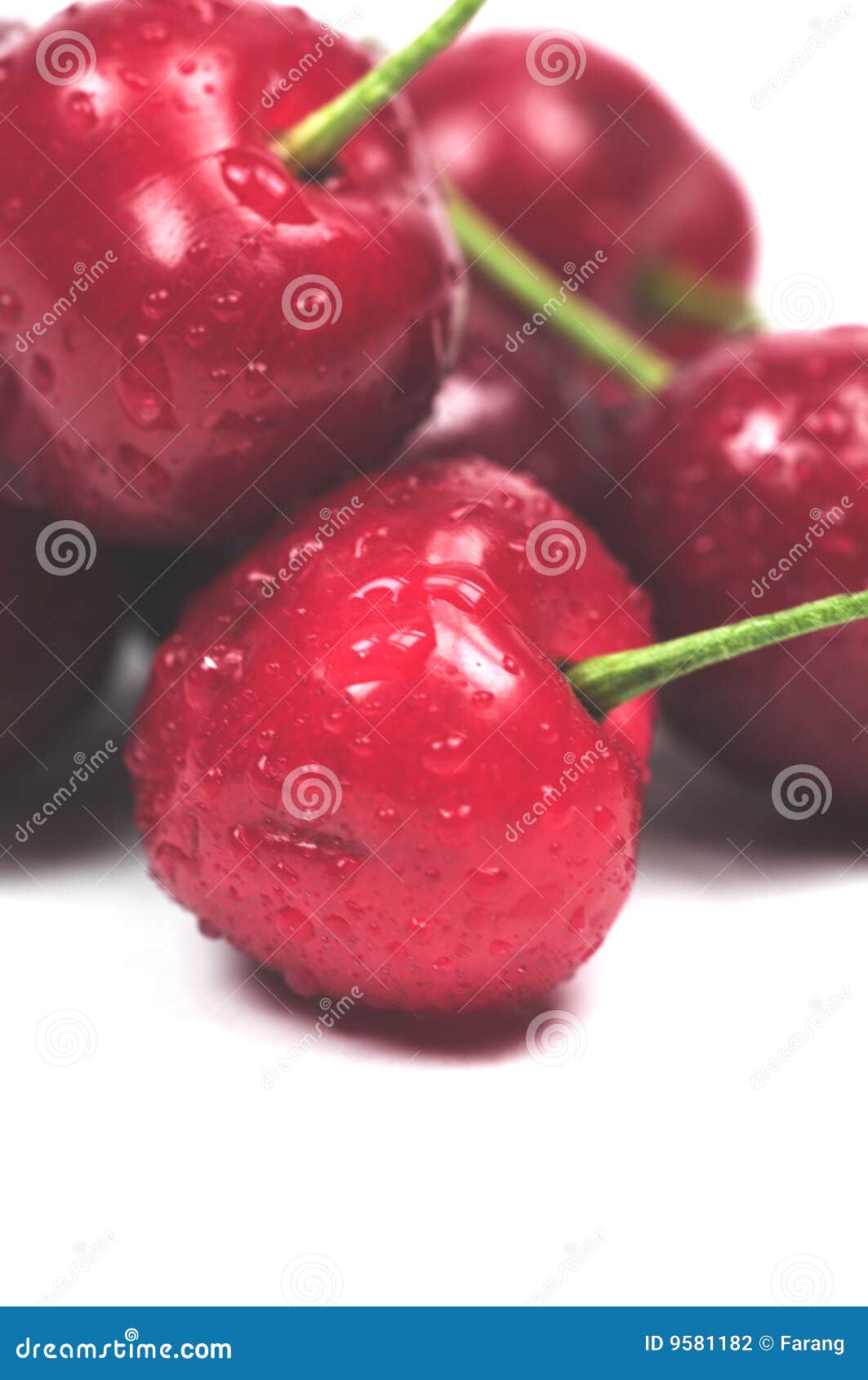 Cherries closeup stock photo. Image of vitamins, water 9581182
