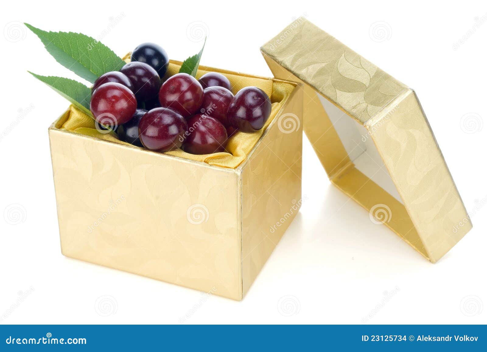 Cherries Golden Gift Concept Stock Photo Image of ripe, vibrant 23125734