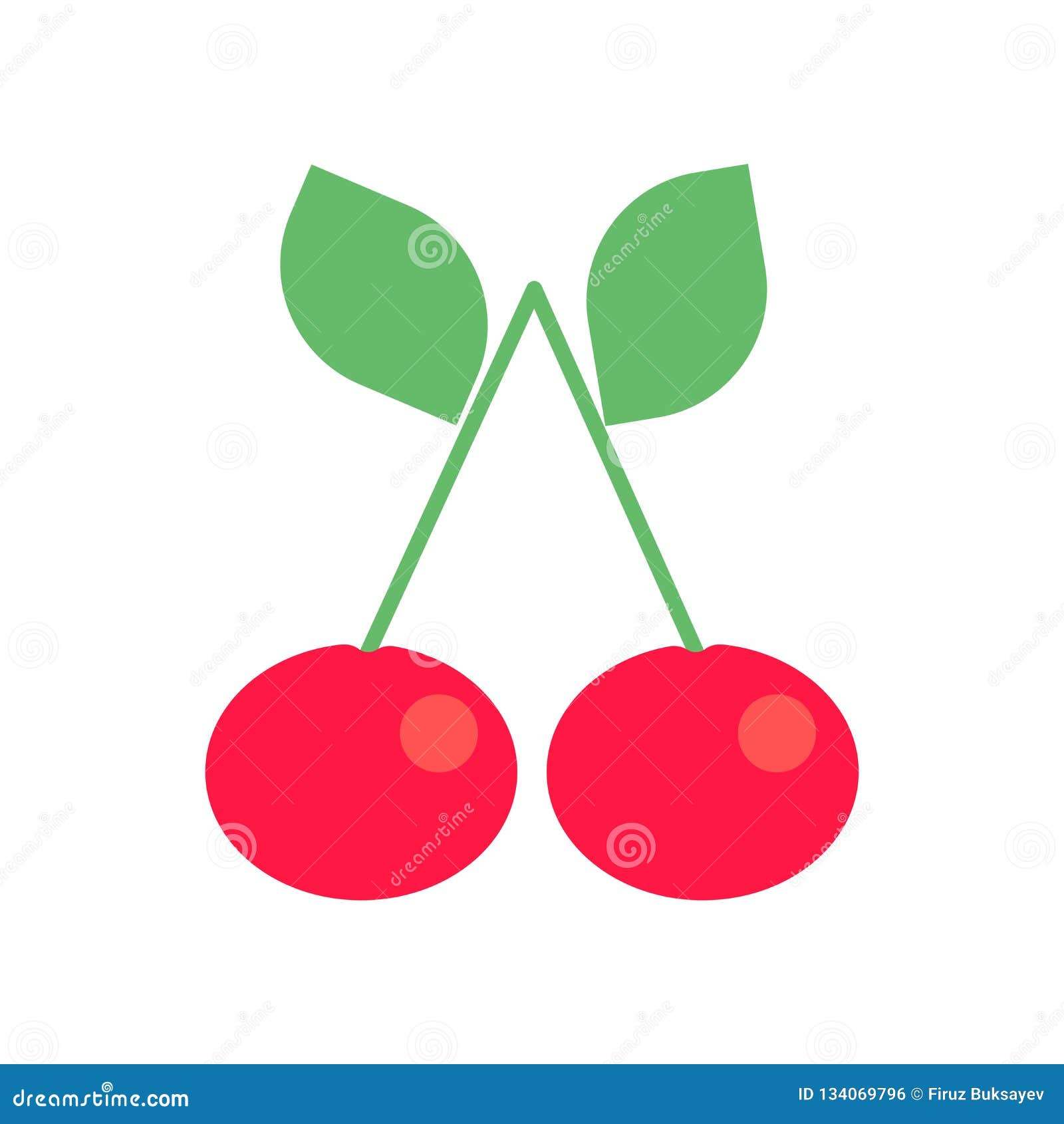 Cherries Icon Vector Sign And Symbol Isolated On White Background