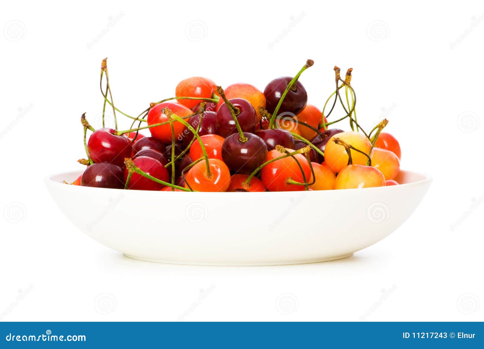 Cherries isolated on the white background