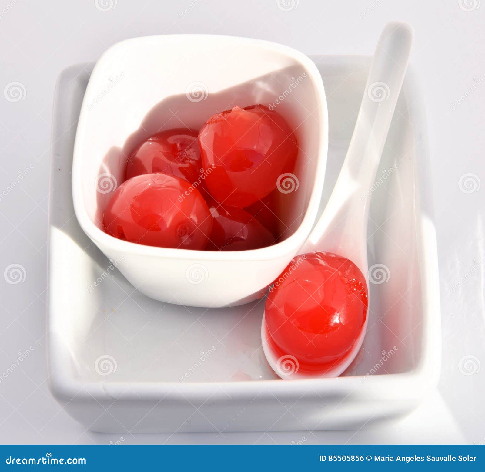 Cherries in syrup. stock photo. Image of pastry, syrup 85505856