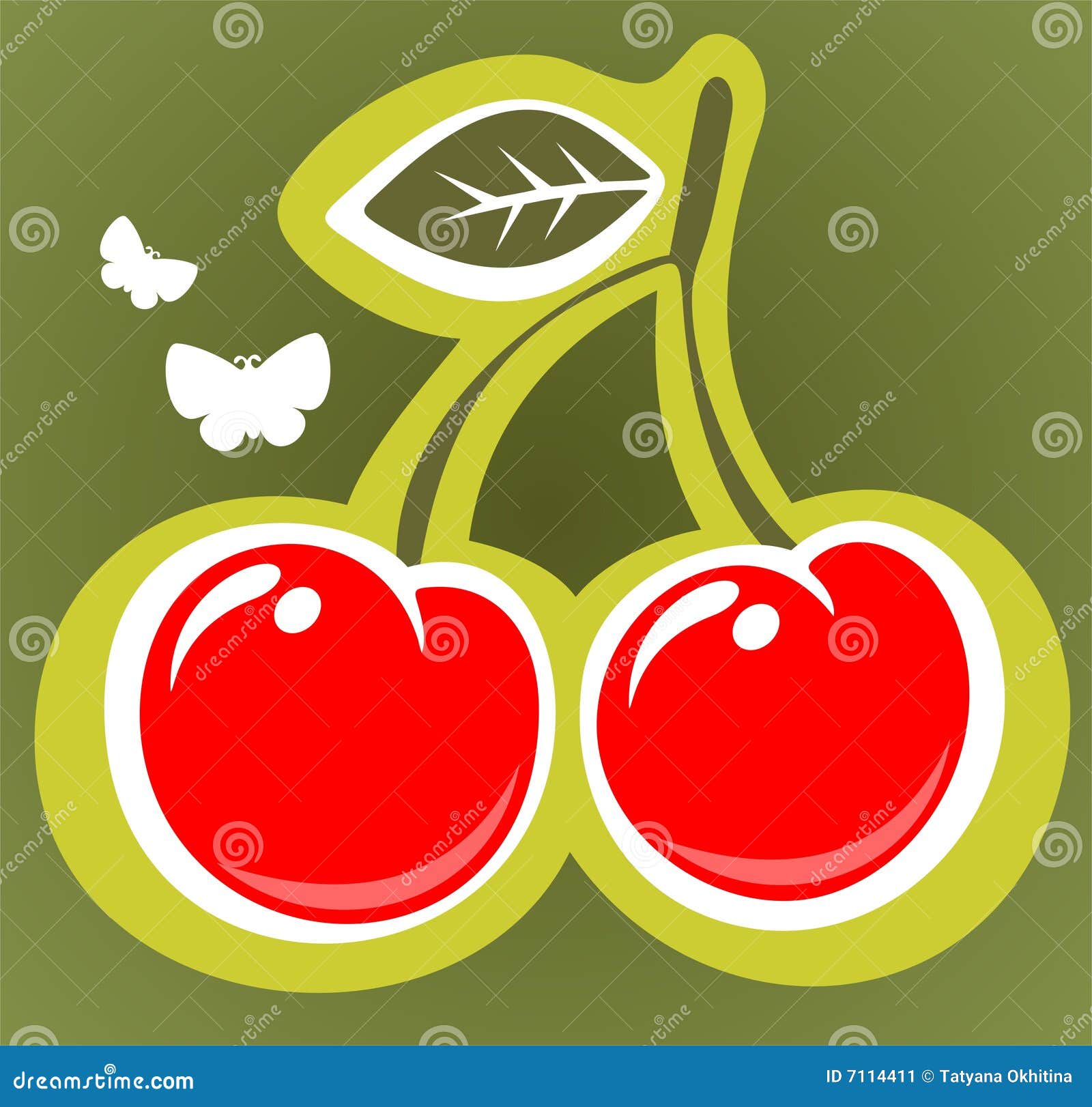 Cherry stock vector. Illustration of graphic, artistic - 7114411