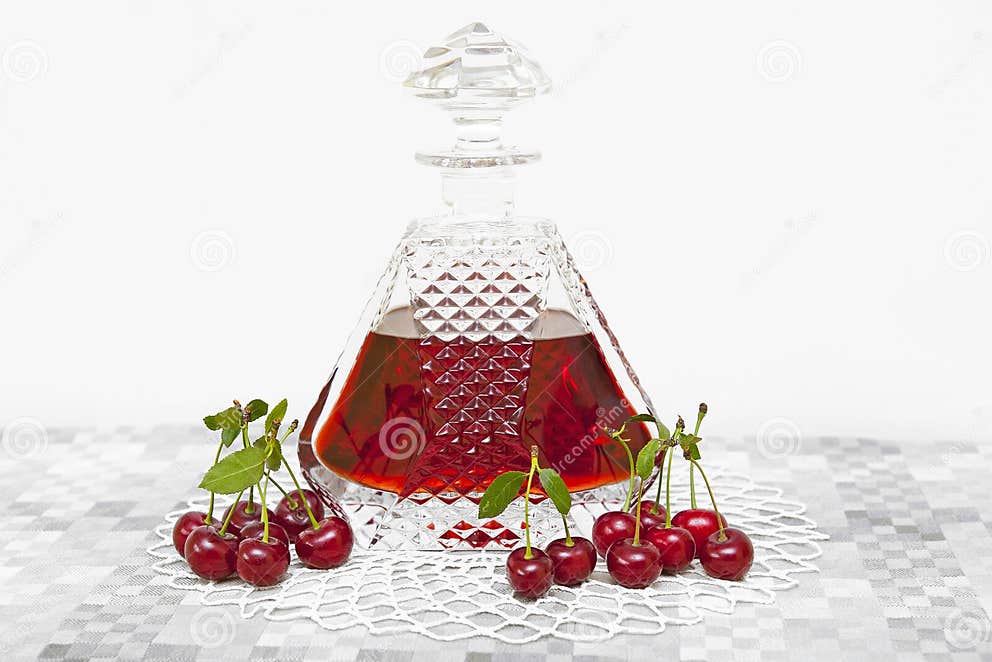Cherry alcohol stock image. Image of background, cherries 25752413