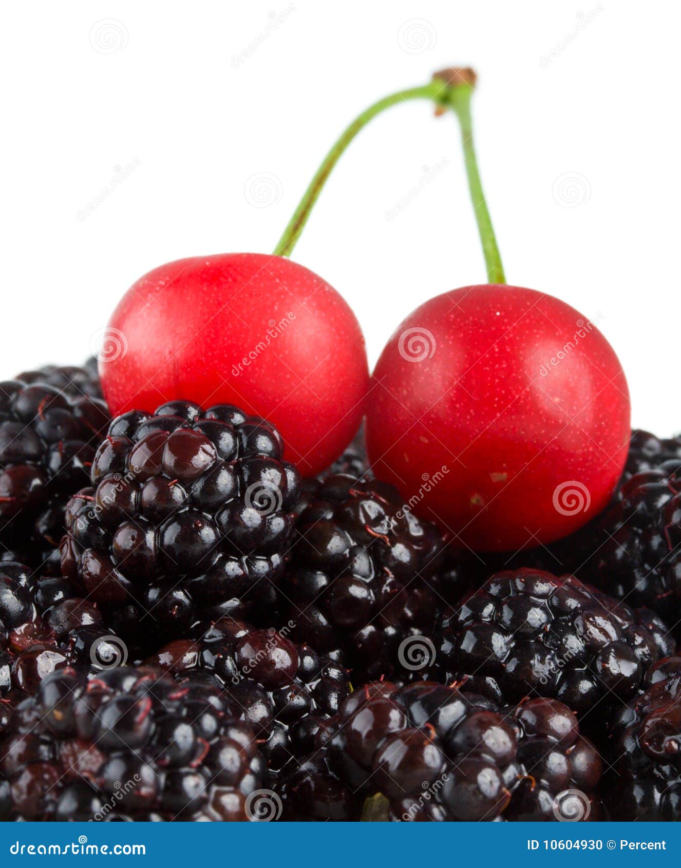 Cherry and blackberries stock photo. Image of pair, freshness 10604930