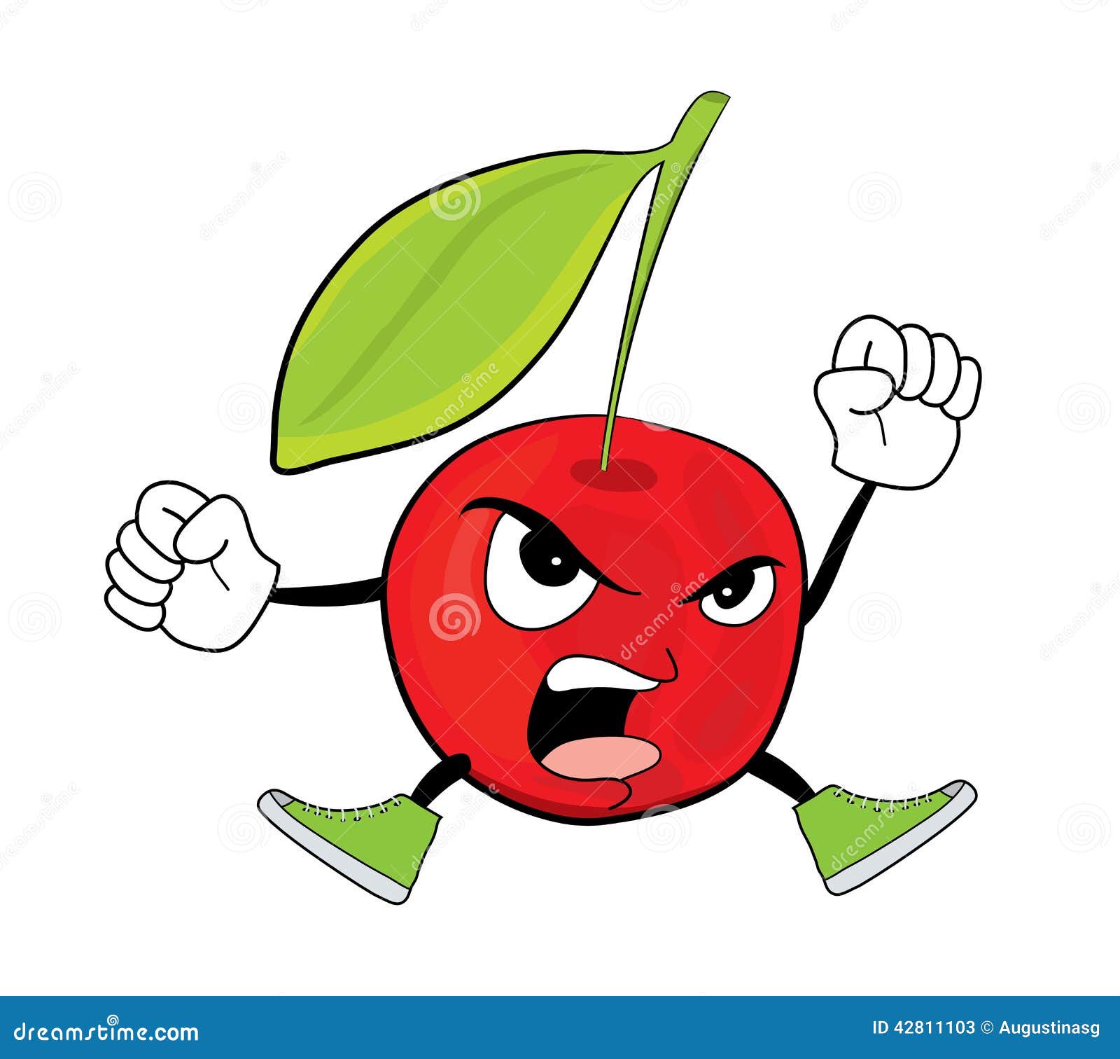 Cherry cartoon character stock illustration. Illustration of design