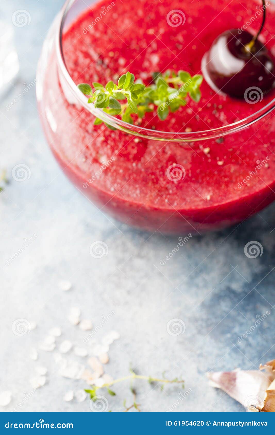 Cherry Cold Soup, Gaspacho, Gazpacho, Smoothie in a Glass Stock Photo ...