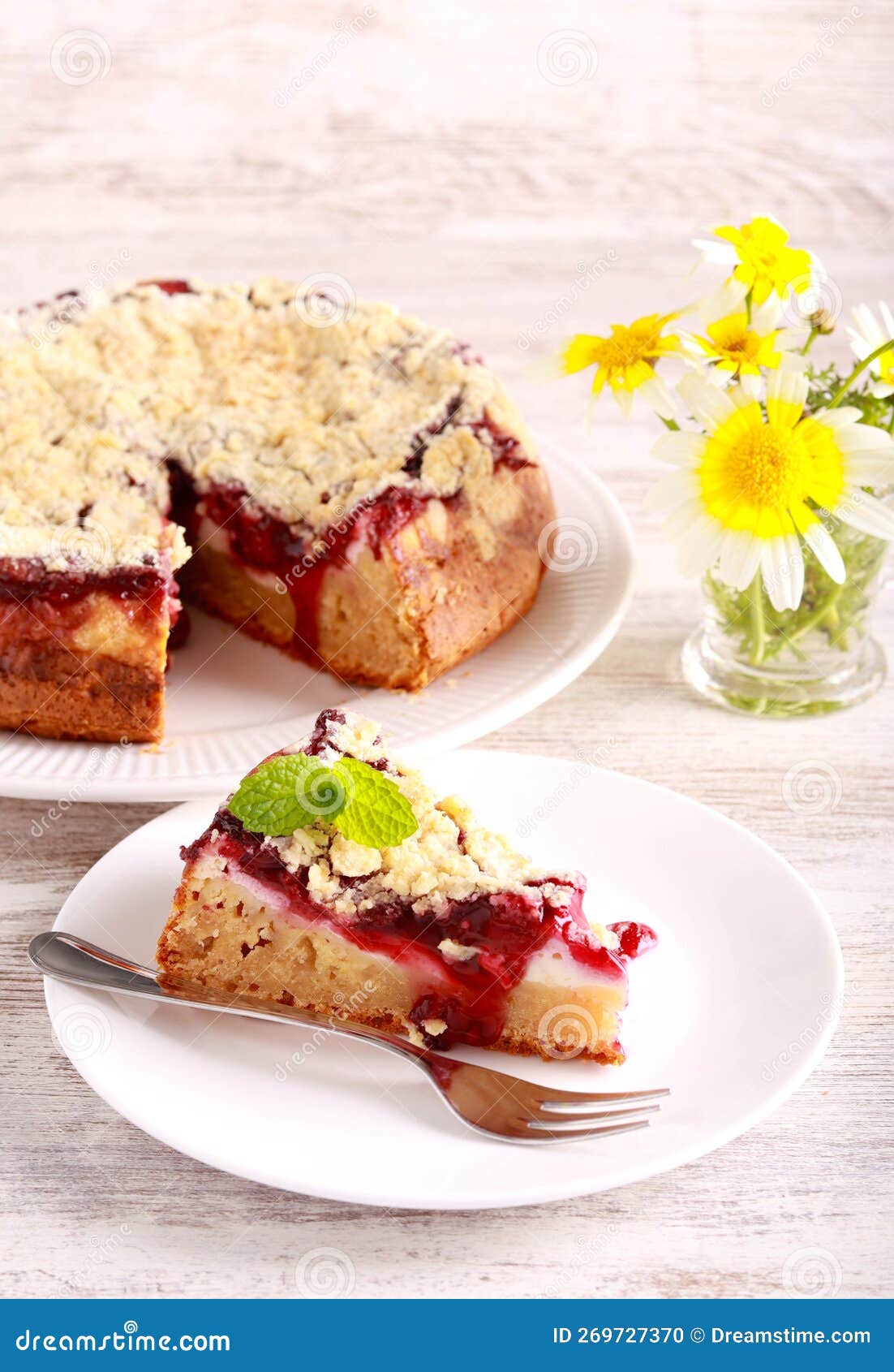 Cherry and Cream Cheese Coffee Cake Stock Photo Image of bakery