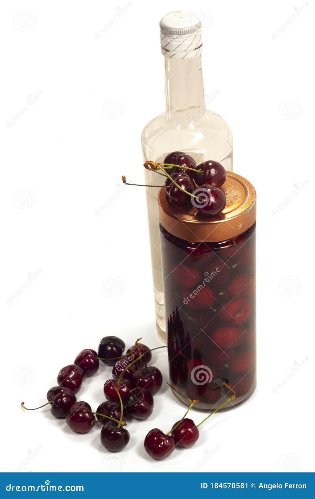 Cherry Fruit Worked and Put in Alcohol Stock Image Image of glass, cherry 184570581