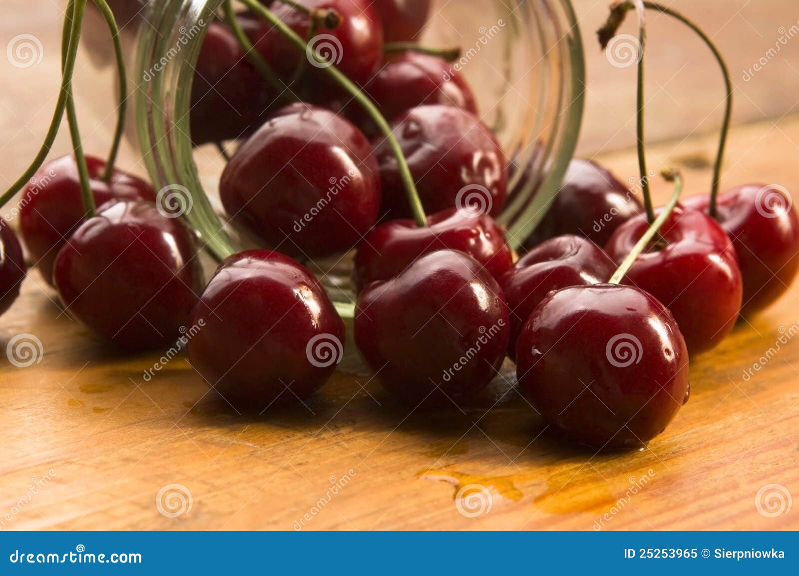 Cherry in glass jar stock image. Image of group, fruit 25253965
