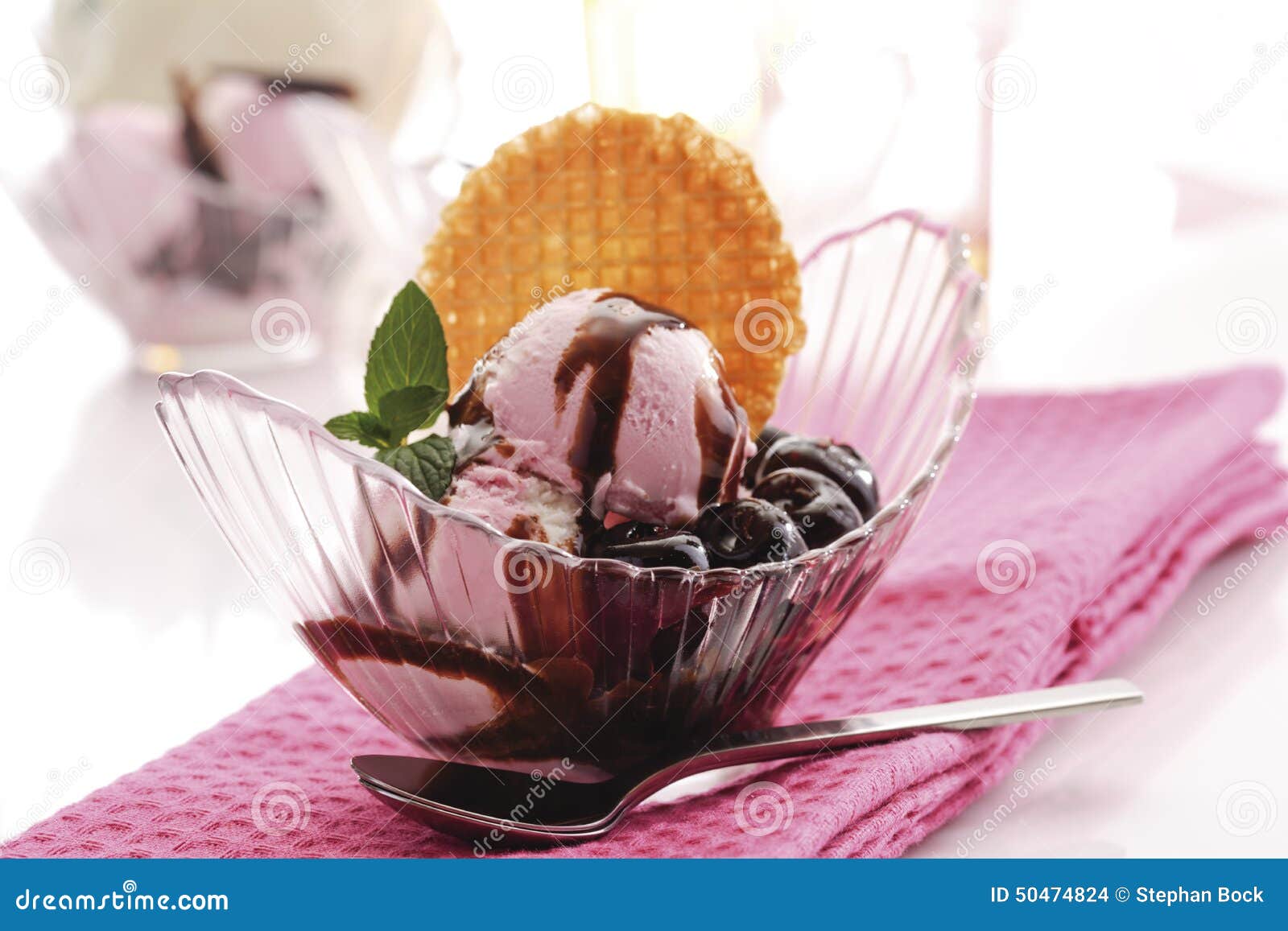 Cherry Ice Cream with Amarena Cherries Stock Photo Image of cherries