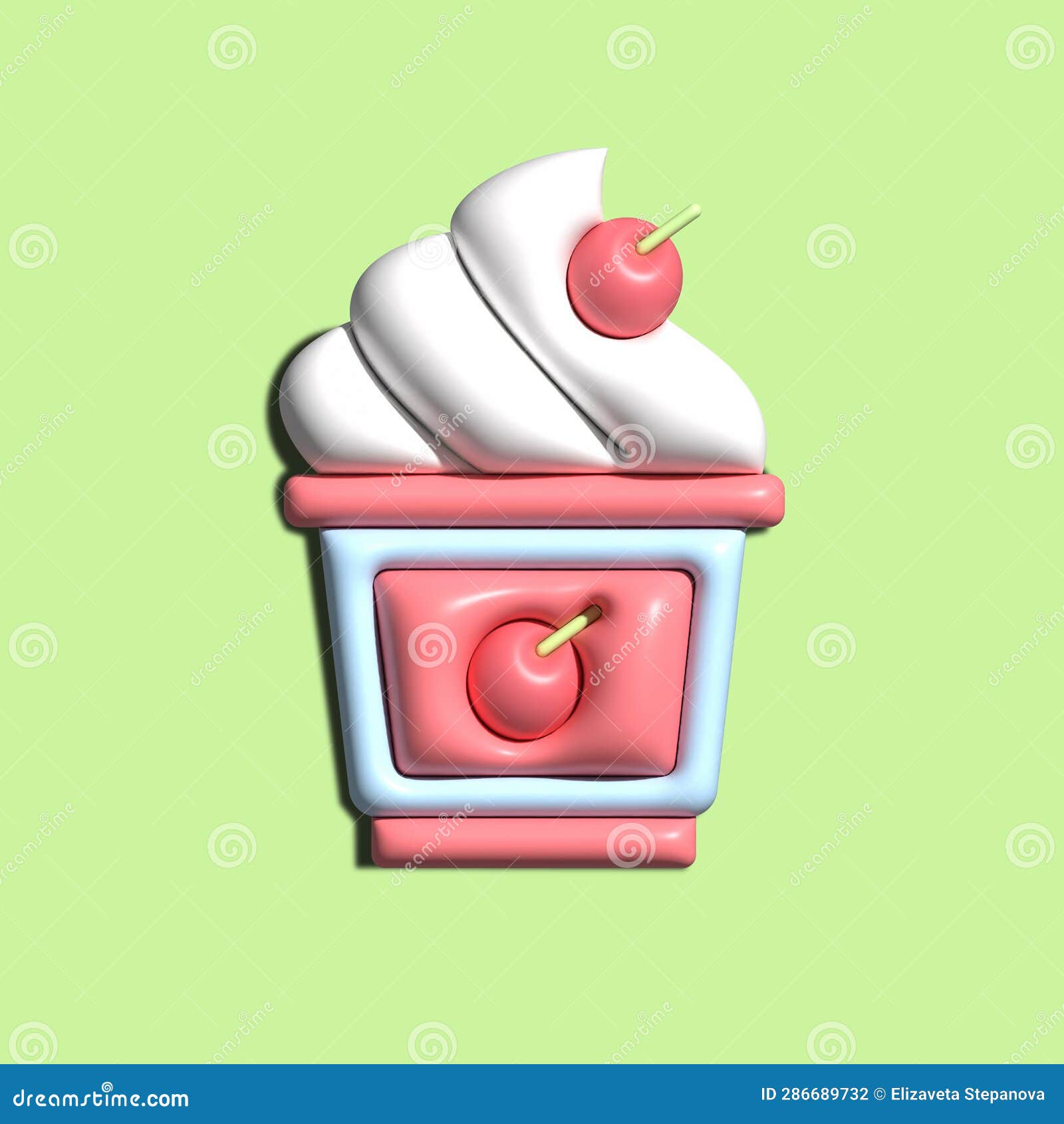 Cherry ice cream 3d stock illustration. Illustration of advertising