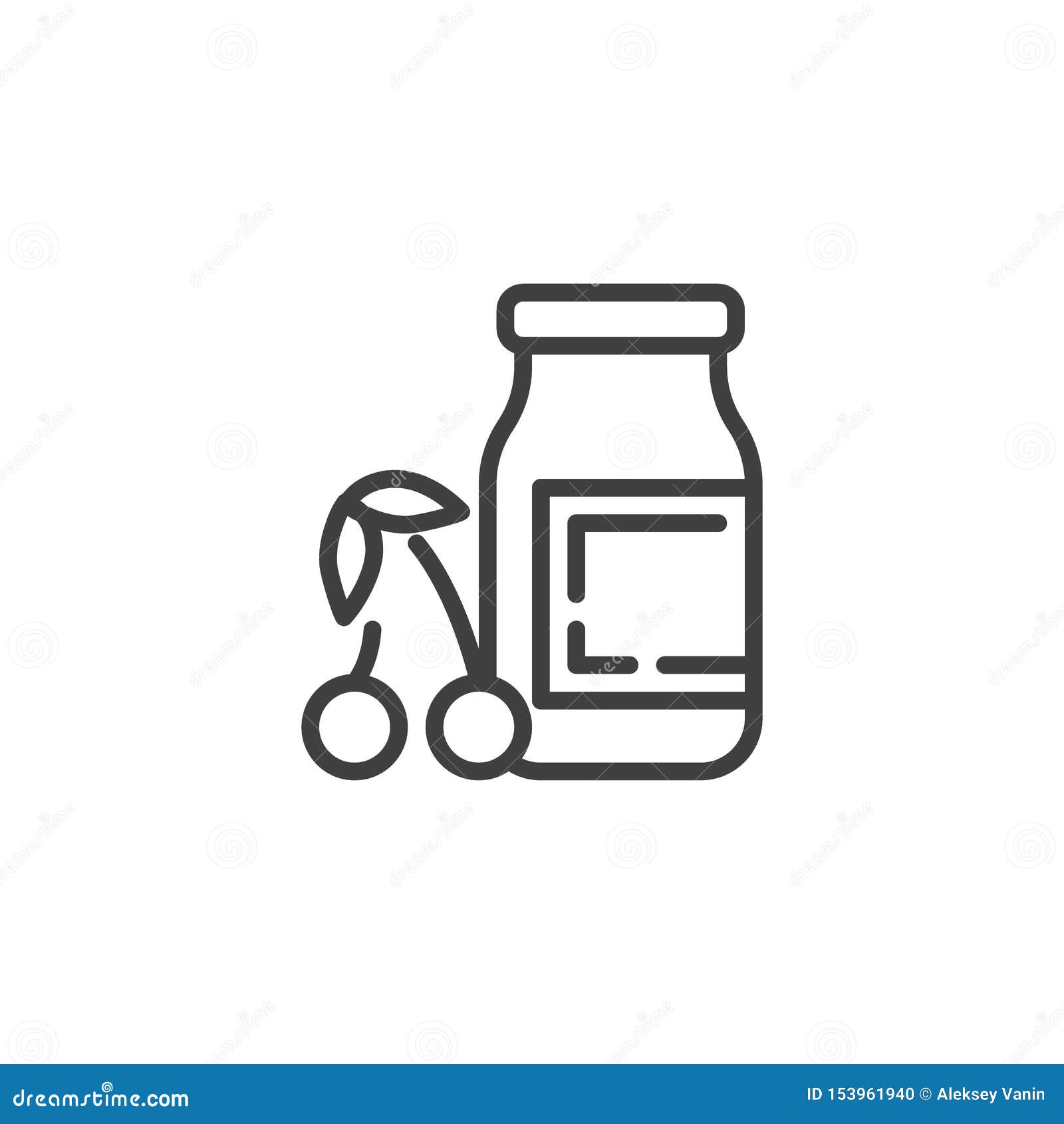 Download Cherry jam jar line icon stock vector. Illustration of pixel - 153961940