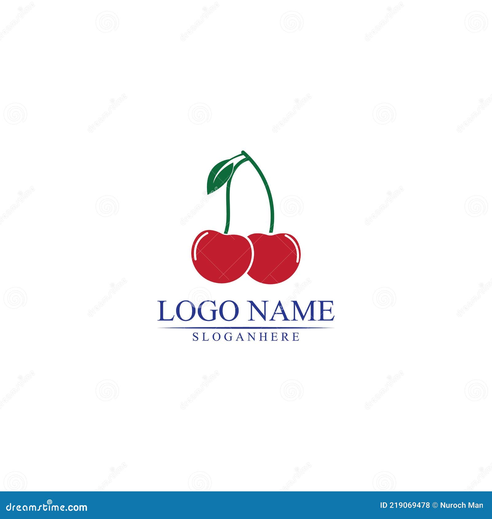 Cherry Logo Design Template. Vector Illustration Stock Vector
