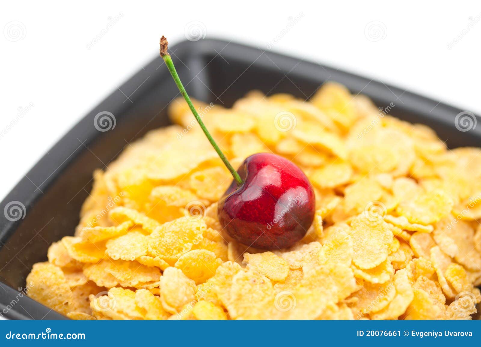 Cherry,milk and flakes stock image. Image of cereals 20076661