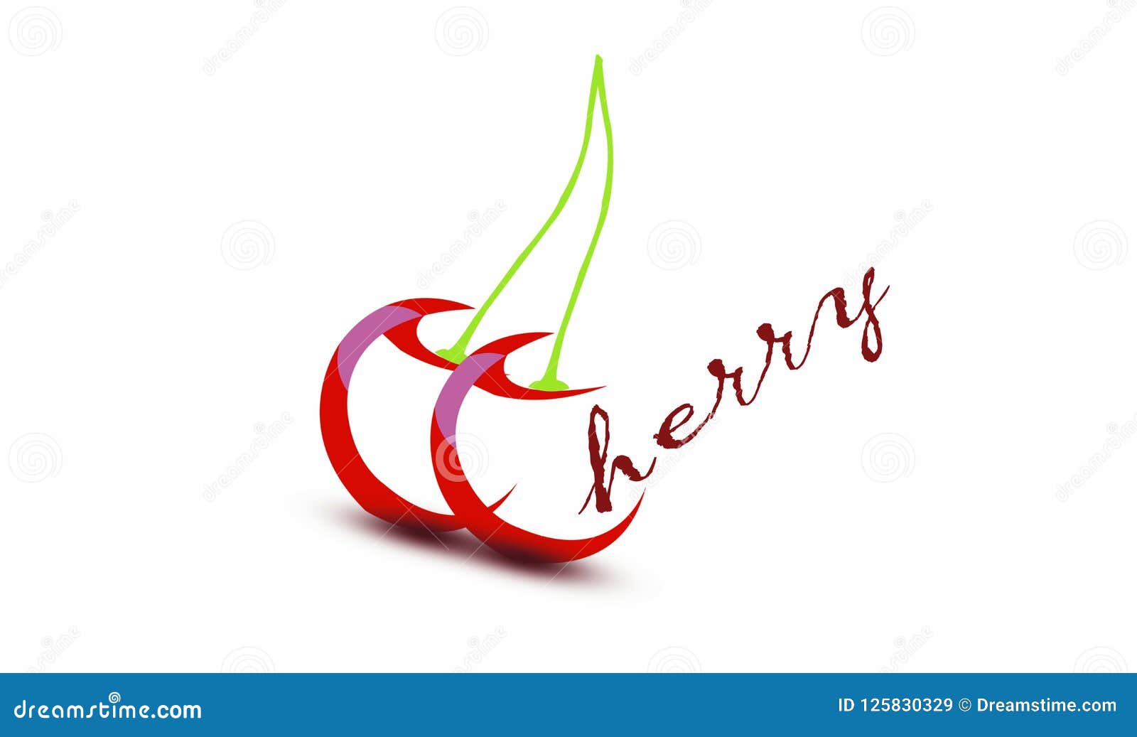 Cherry stock image. Image of white, cherry, painting - 125830329