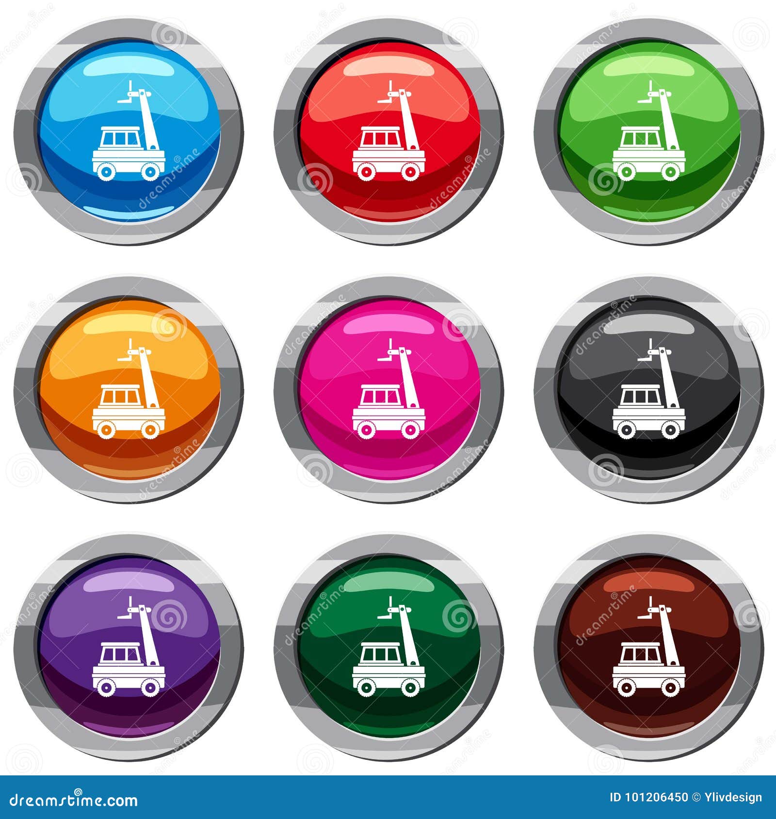 Cherry Picker Set 9 Collection Stock Vector Illustration of