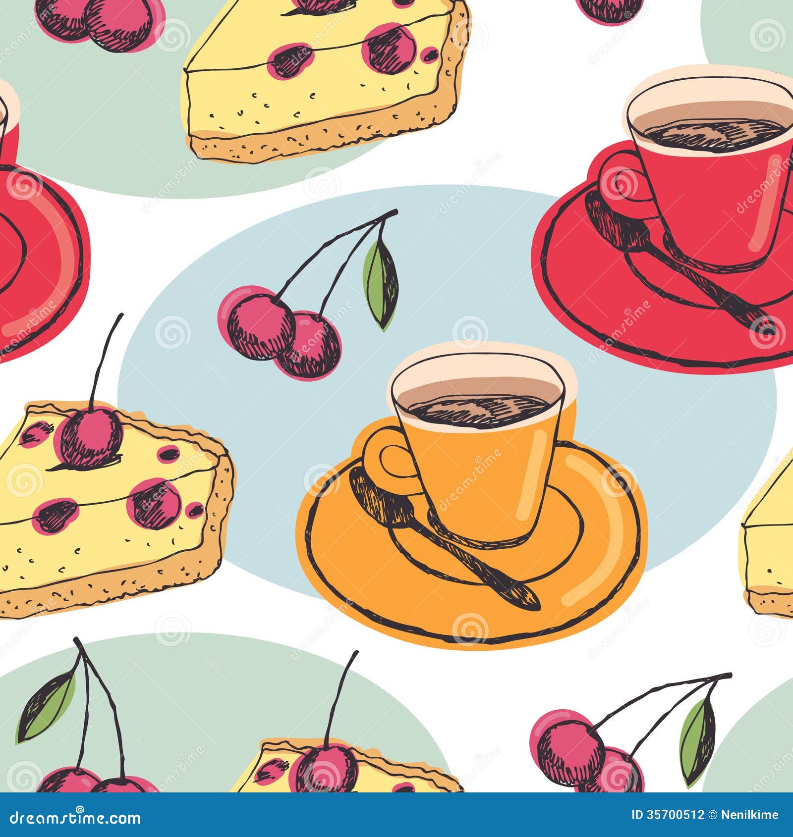 Cherry pie background stock vector. Illustration of sweet 35700512