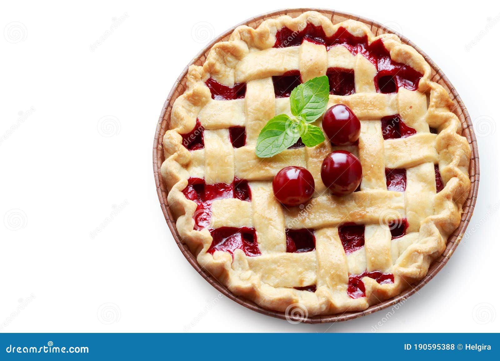 Cherry Pie Isolated on a White Background Stock Photo Image of homey