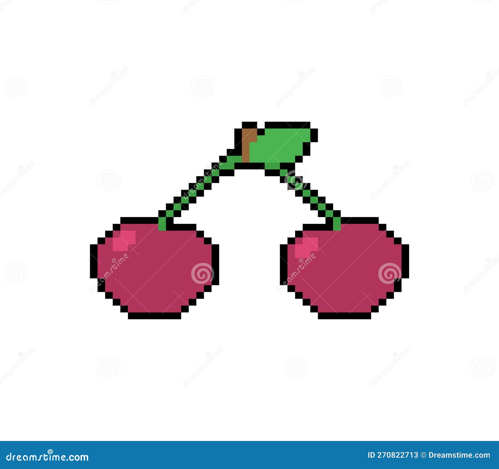 Cherry Pixel Art. Cherries 8 Bit Stock Illustration Illustration of