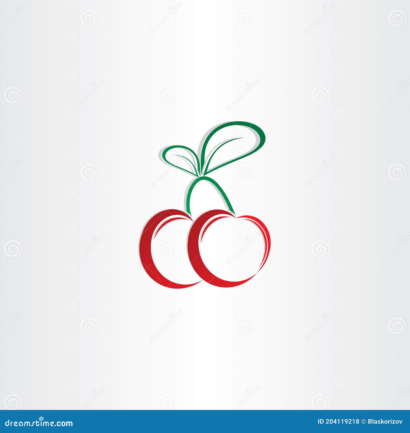 Cherry Symbol Design Element Stock Vector Illustration of leaf
