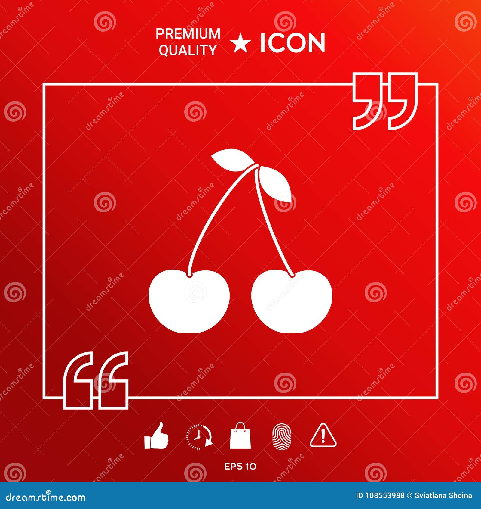 Cherry symbol icon stock vector. Illustration of cherry 108553988
