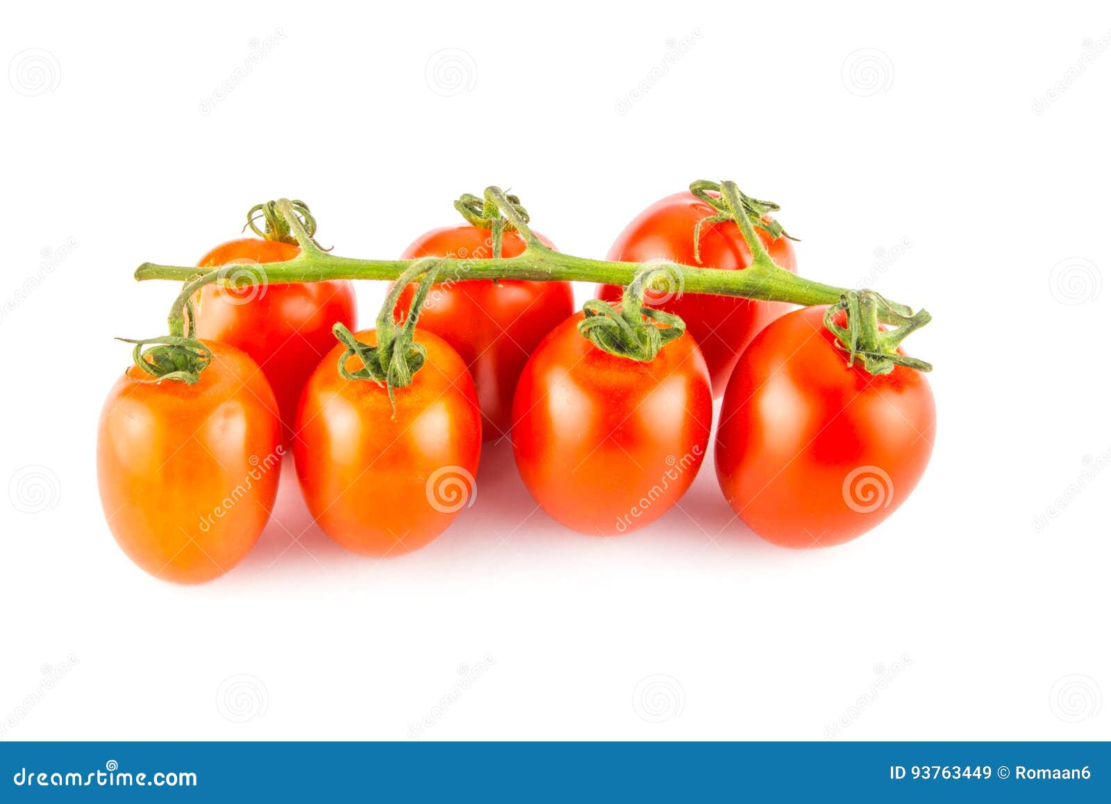 Cherry Tomatoes Isolated Over White Background Close. Stock Image