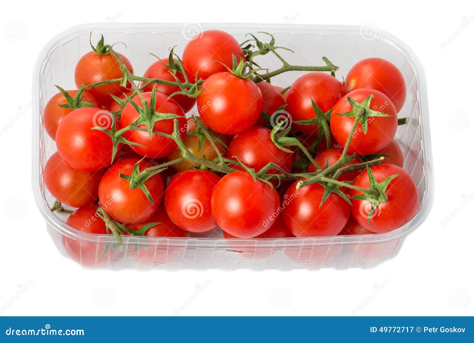 Cherry Tomatoes in a Plastic Container Stock Image Image of closeup