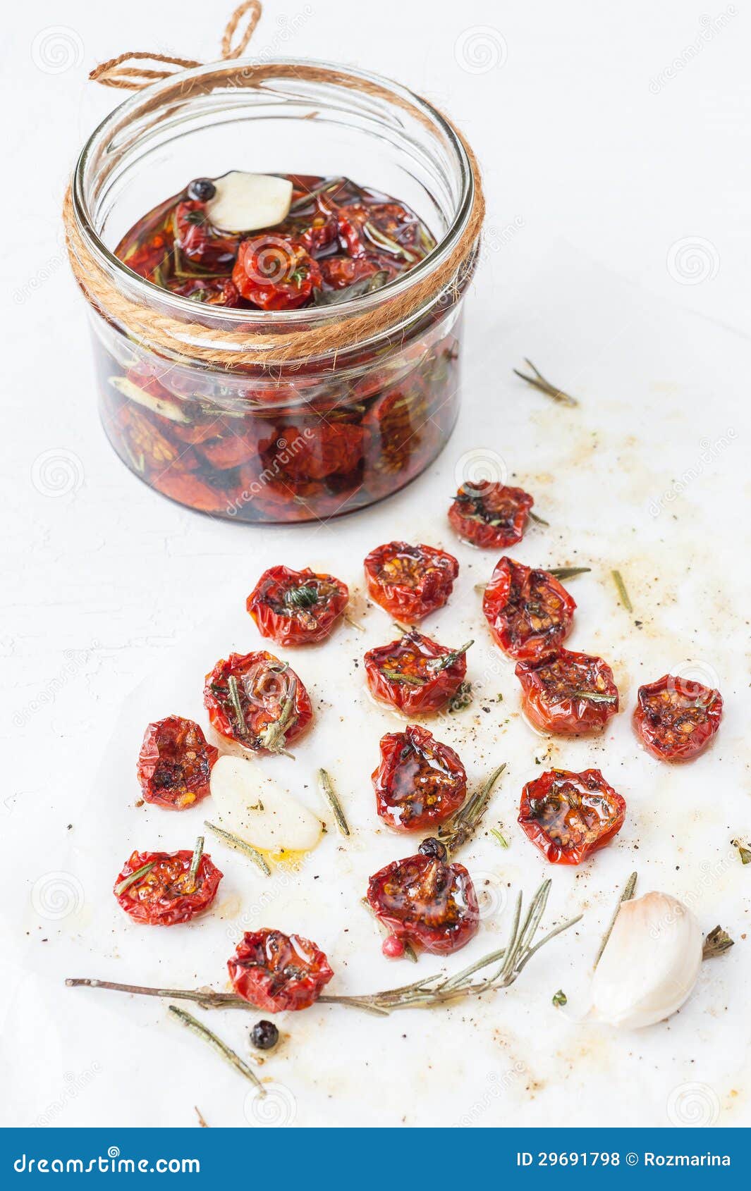 Cherry Tomatoes, Sundried, with Herbs and Spices Stock Photo Image
