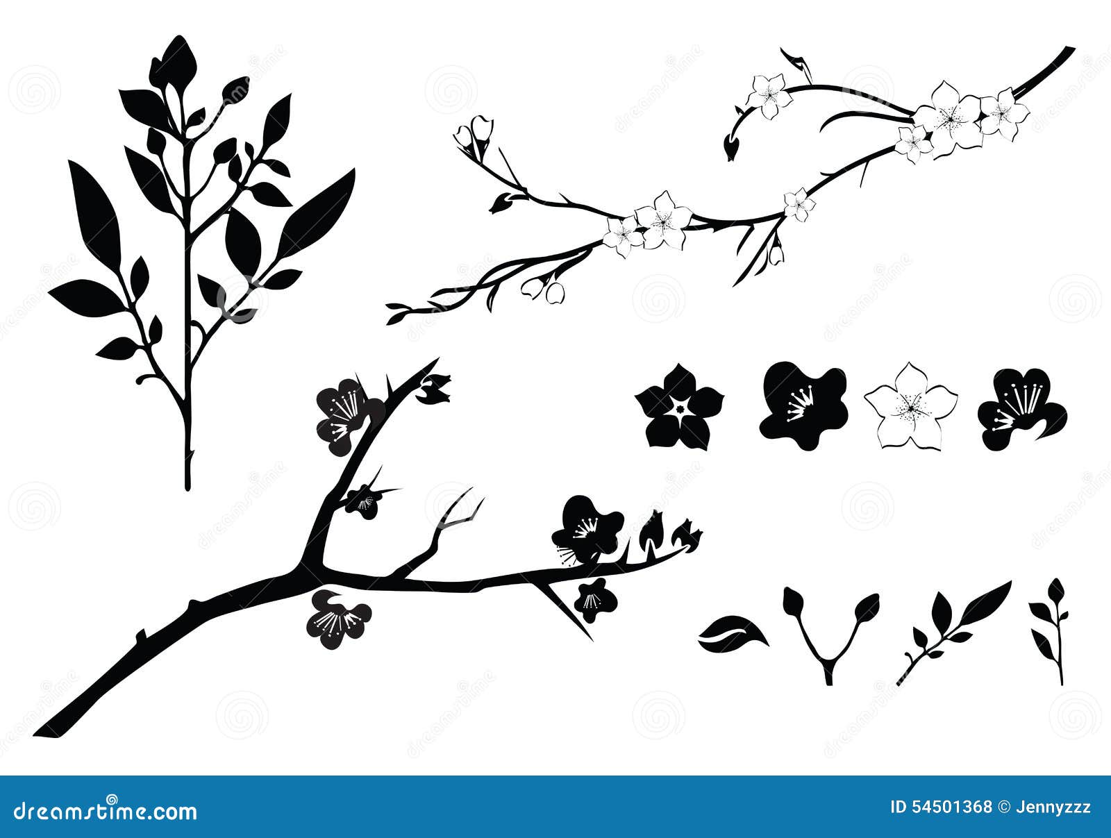 Cherry Tree Branch Silhouette Stock Vector Illustration of cherry