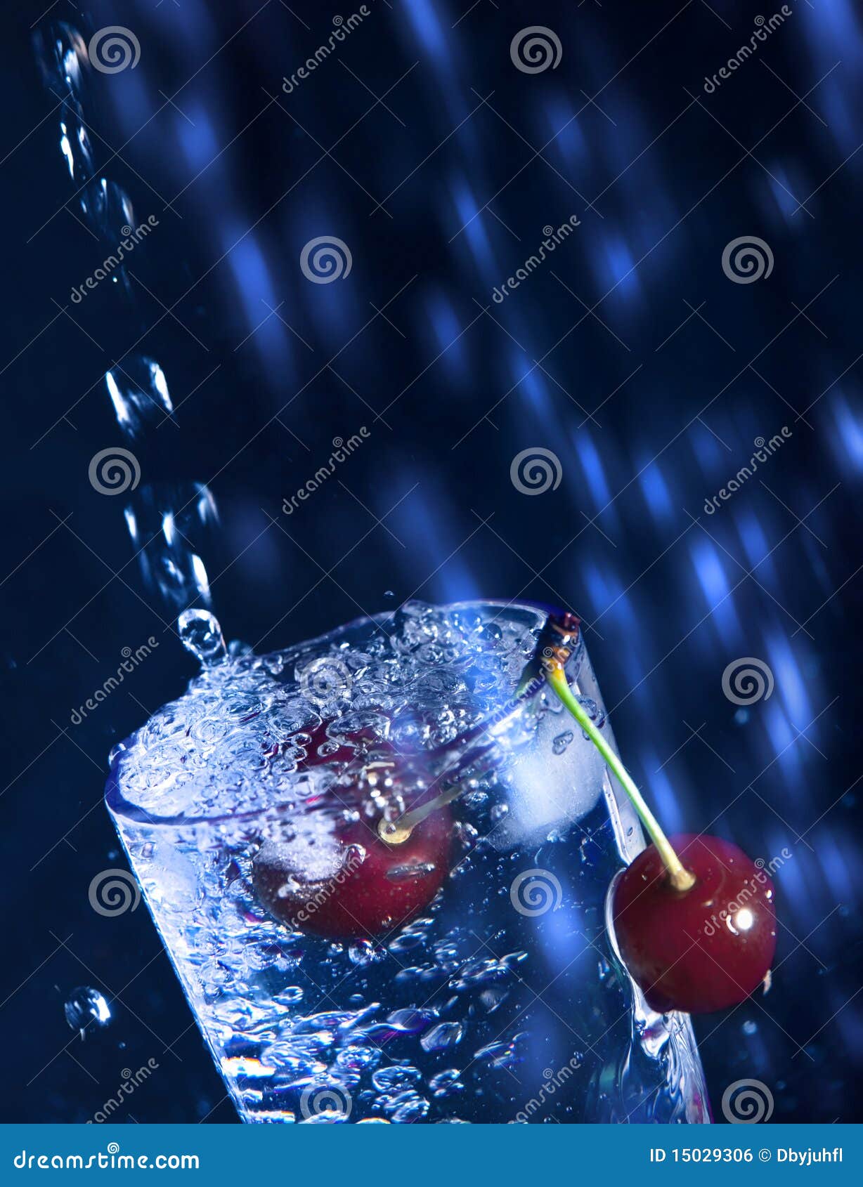 Cherry in water. stock photo. Image of drink, liquid 15029306