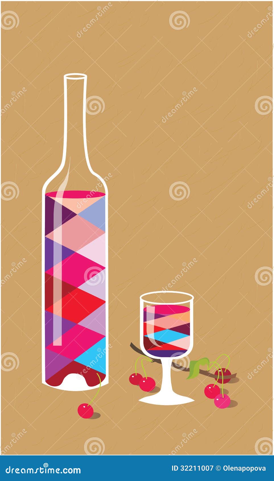 Cherry wine stock vector. Illustration of burgundy, beverage 32211007
