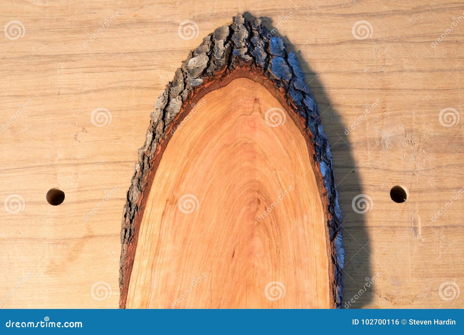 Cherry Wood Half Oval on Workbench Stock Photo Image of sawn, sapwood