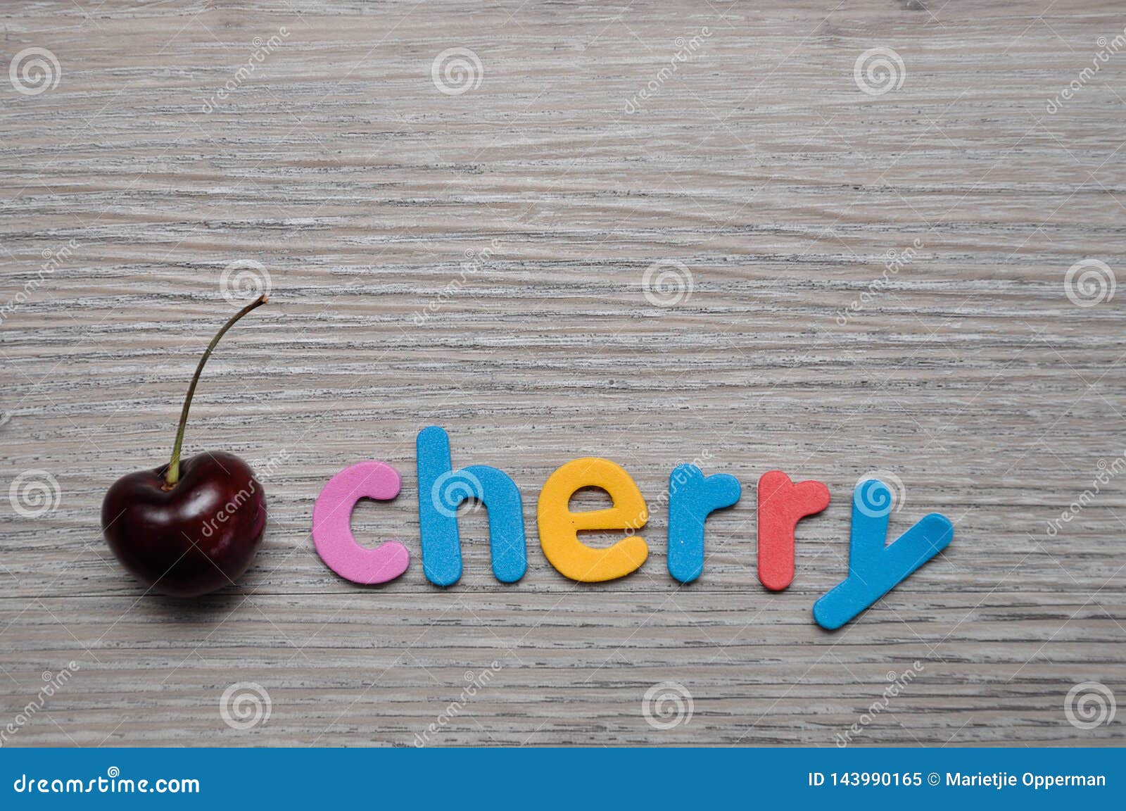 A Cherry with the Word Cherry Stock Image - Image of juicy, agriculture ...