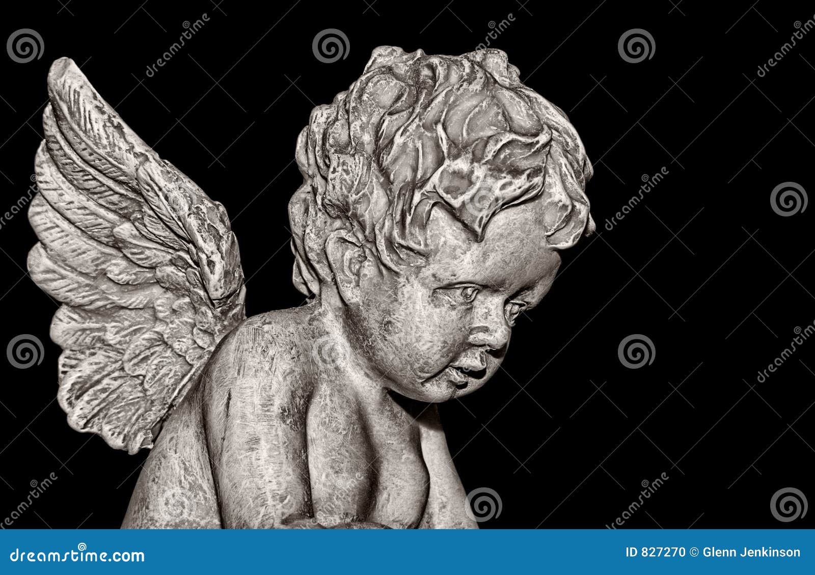 Cherub on black stock photo. Image of compassion, religious 827270