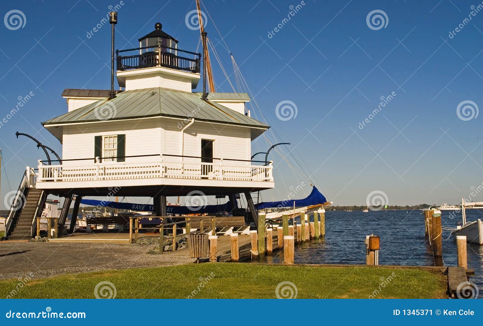Chesapeake Bay Lighthouse stock image. Image of shipping 1345371