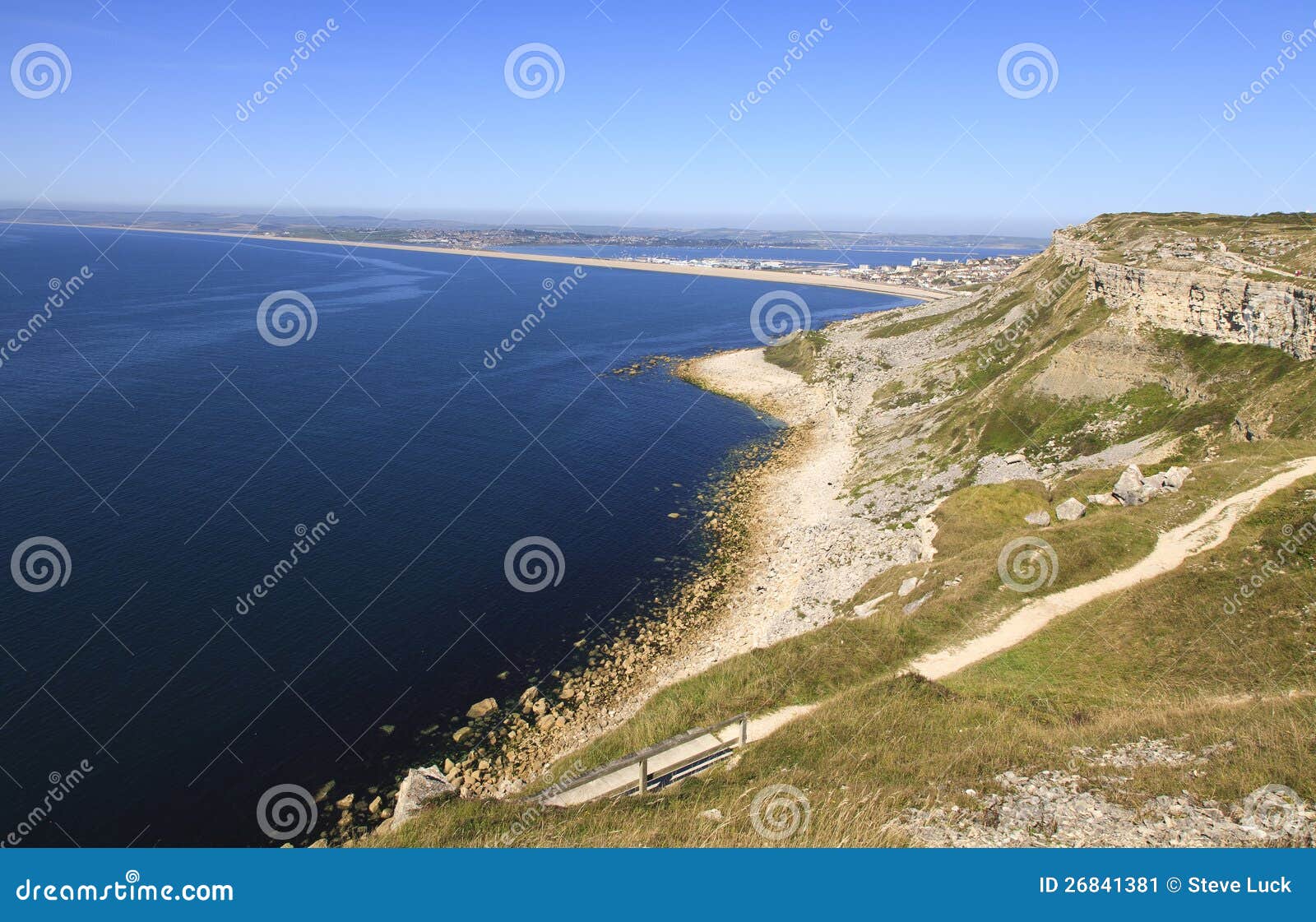 Chesil Beach, Dorset, England Stock Image Image of path, hiking 26841381