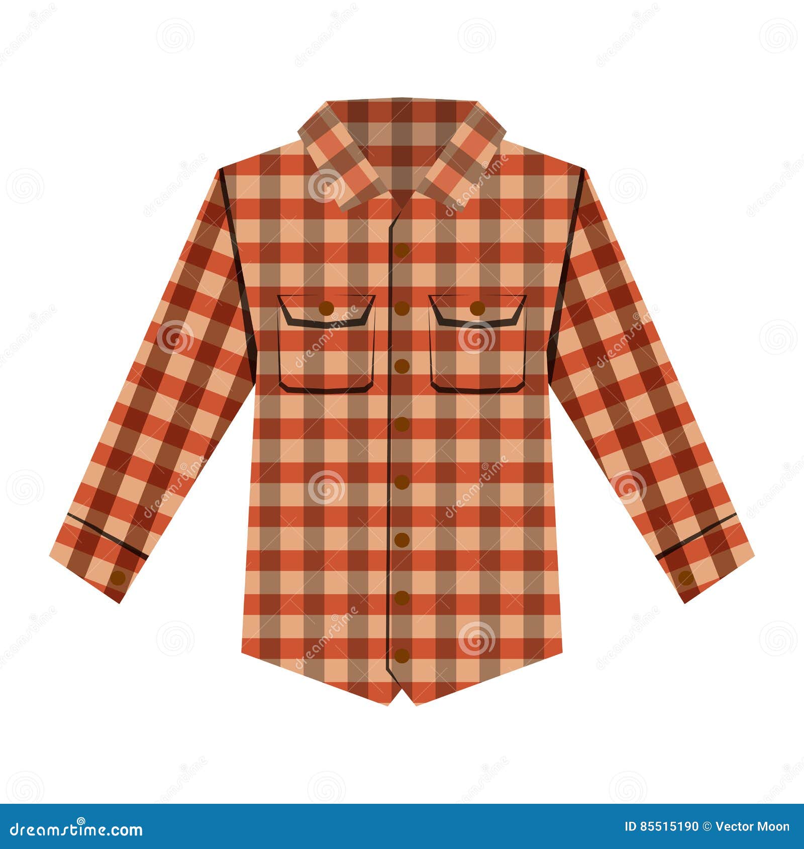 Cheskered Shirt Isolated Vector Illustration. Stock Vector ...