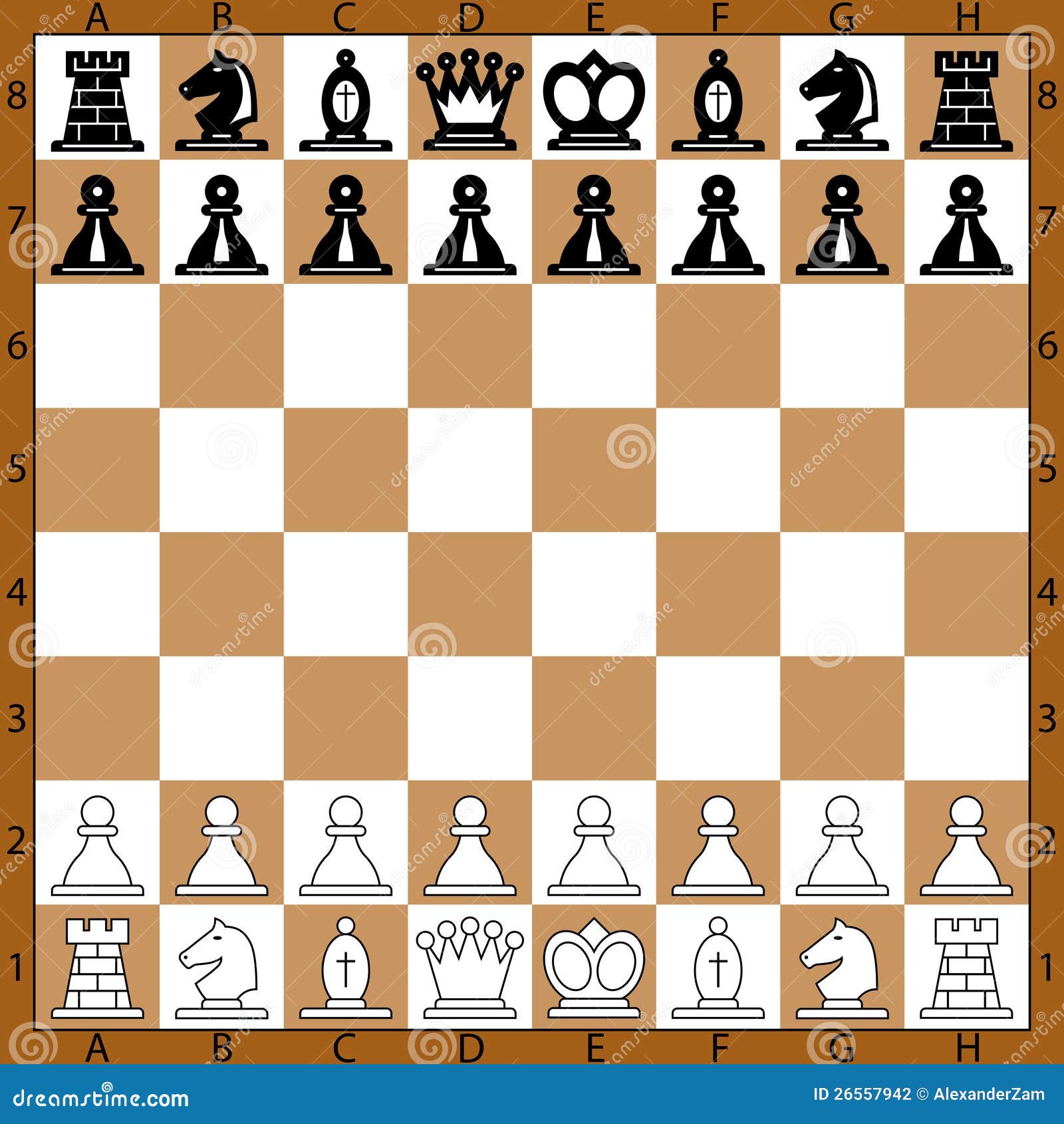 Image of The position of Chinese chess pieces at the beginning of