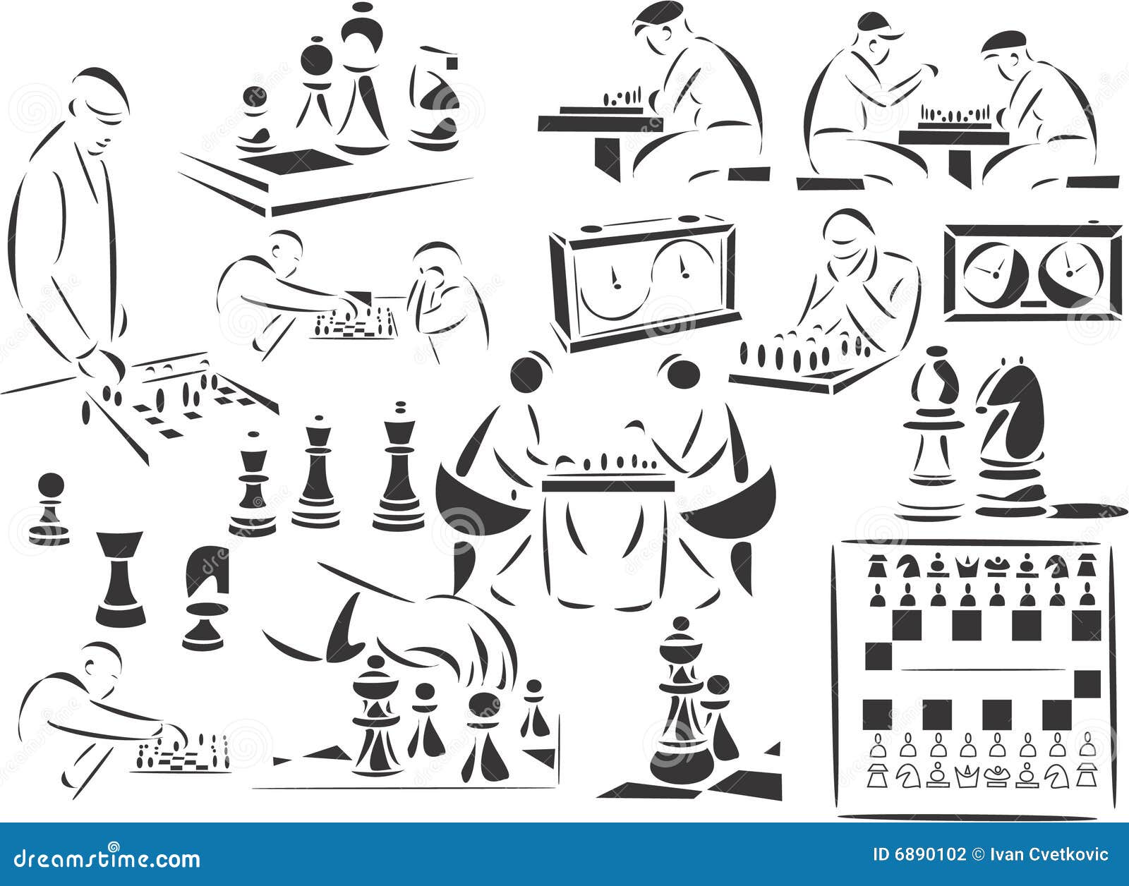 Chess stock vector. Illustration of chess, drawing, game - 6890102