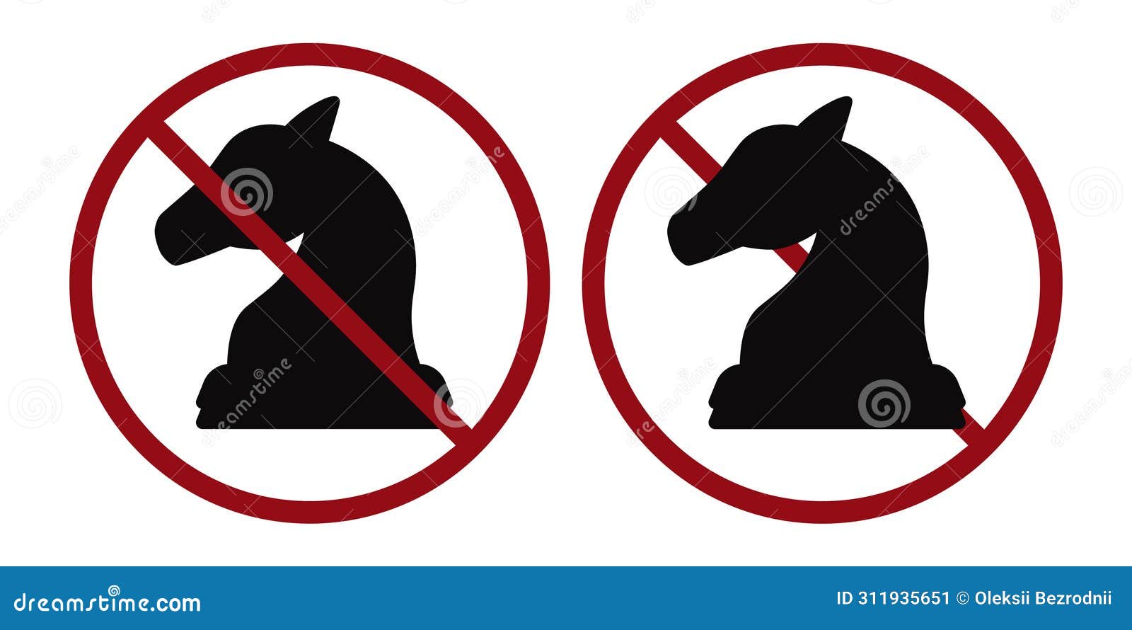 chess ban prohibit icon. not allowed play chess.