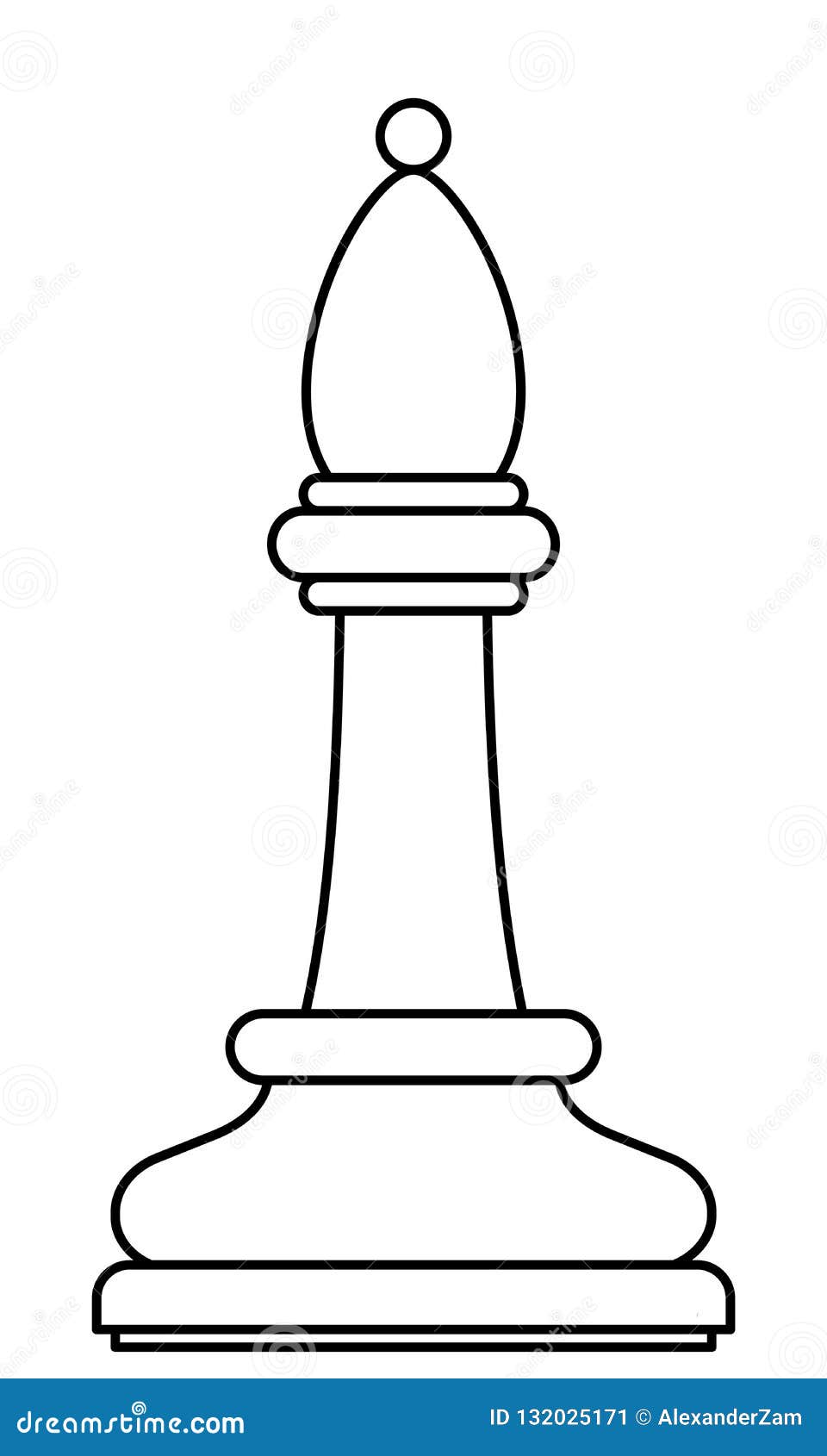 Chess Bishop Contour Illustration Stock Vector - Illustration of  chesspiece, concept: 132025171