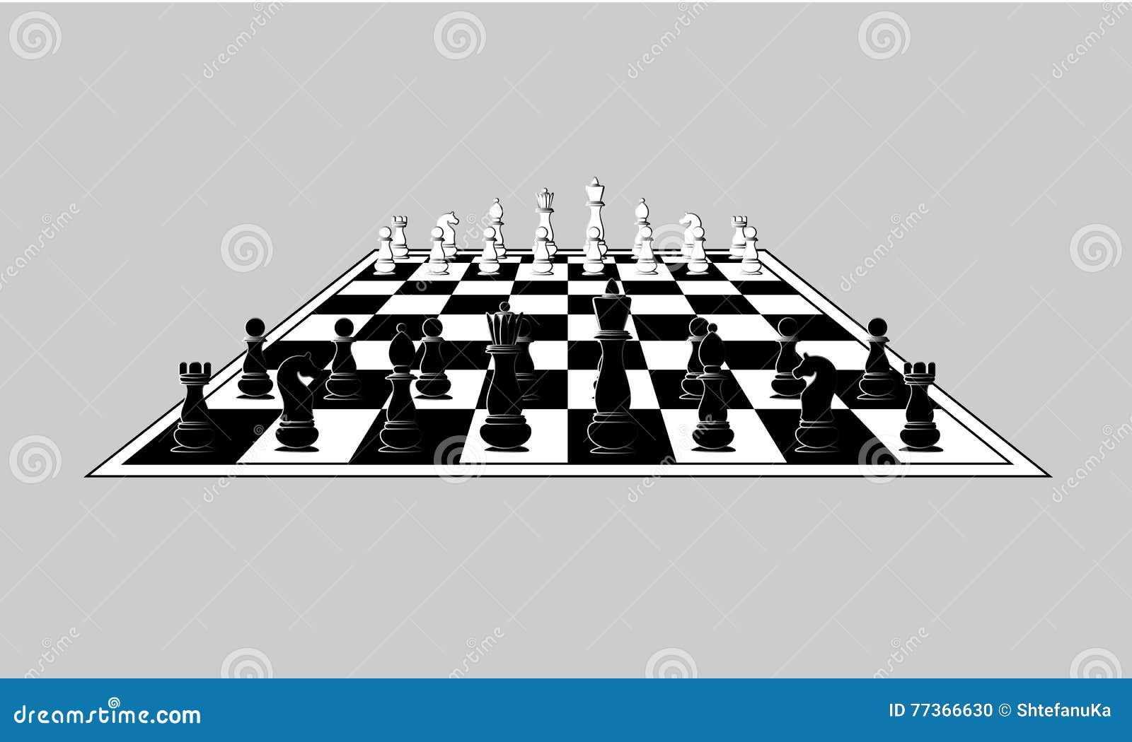 Chess Board. Vector Drawing Stock Vector - Illustration of chessboard,  business: 141182523