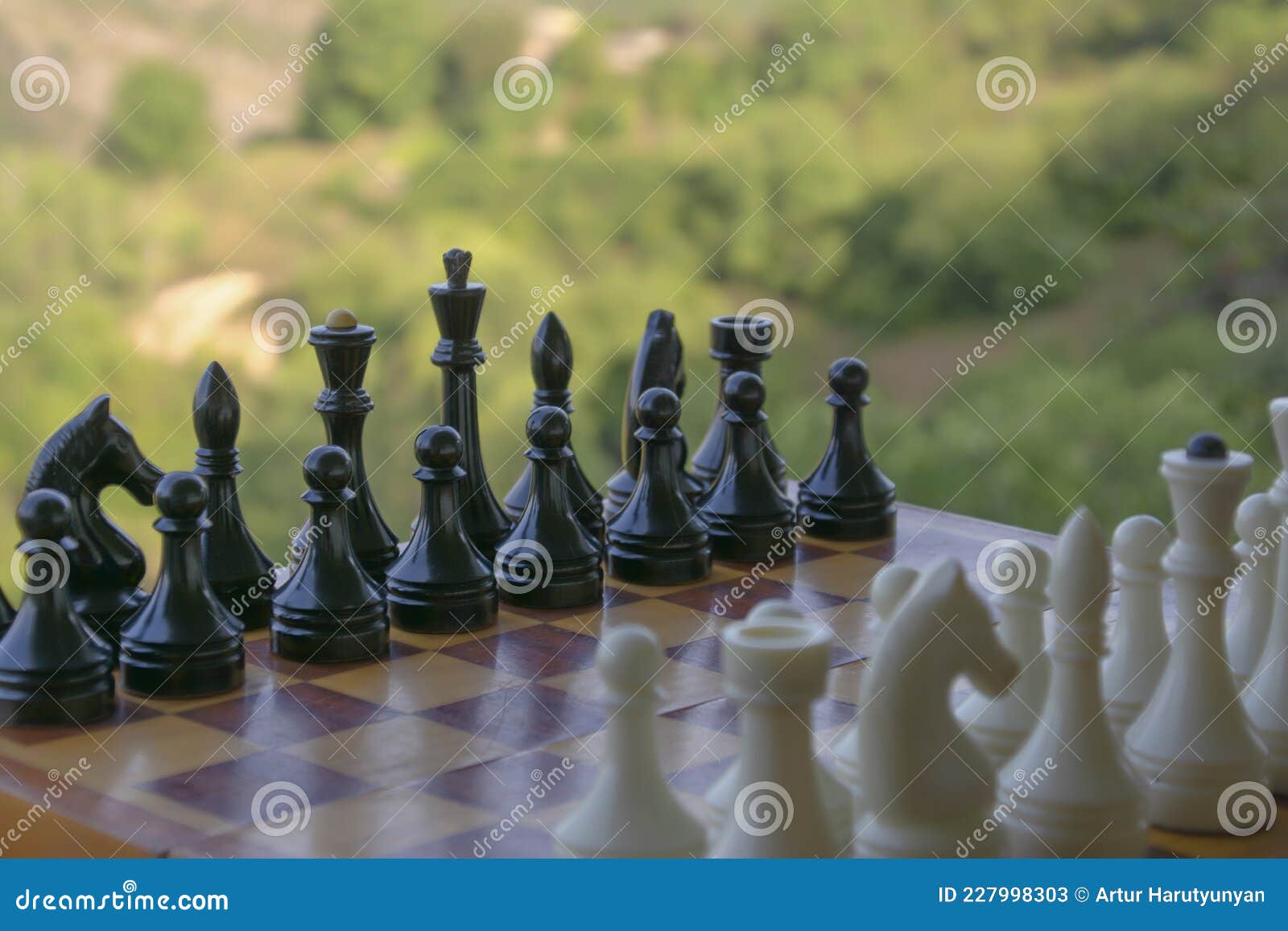Board with Figures. Chess Pieces on the of Nature Stock Image Image of black, move: 227998303