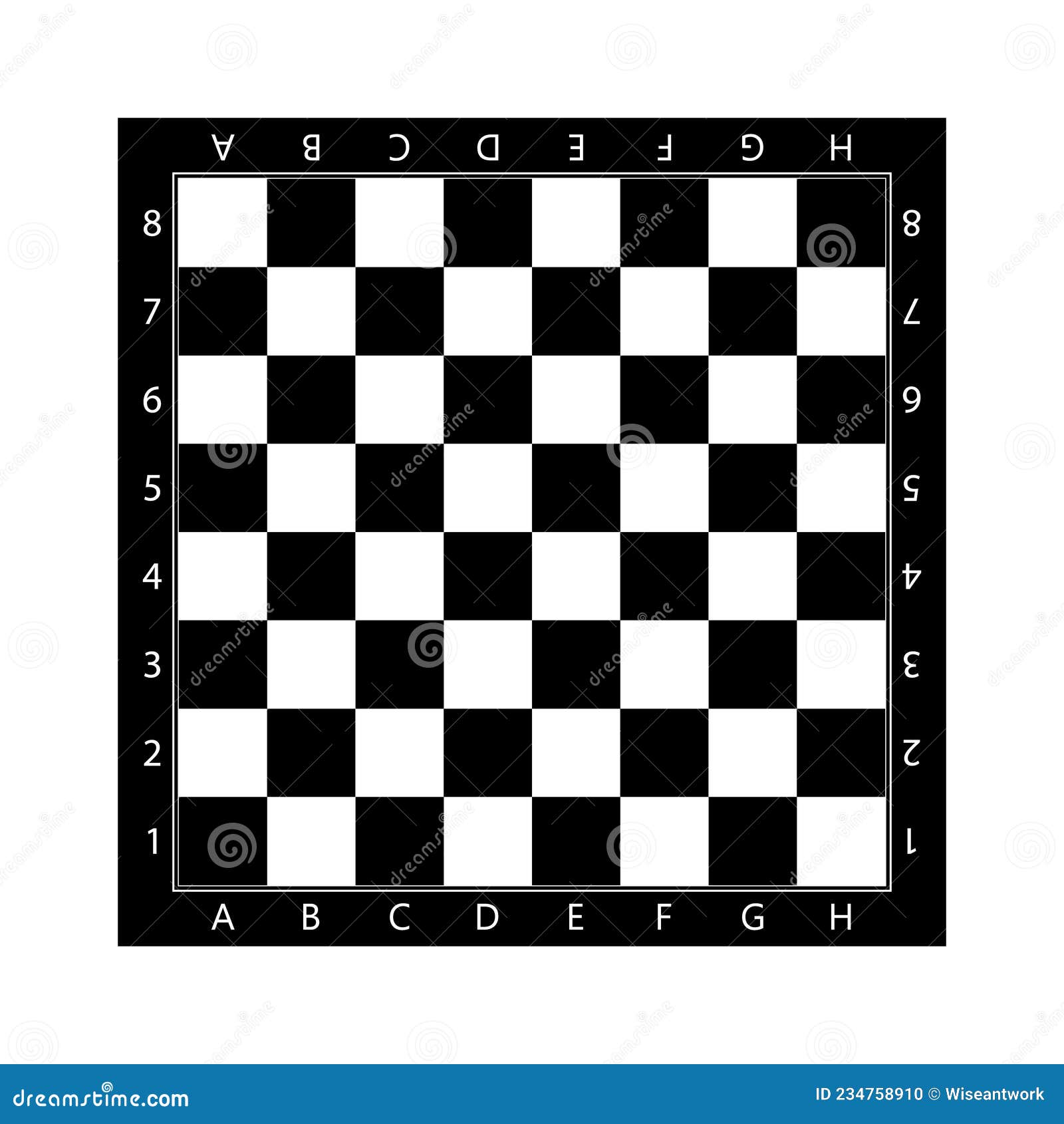 Chessboard with coordinates, isolated on white Stock Vector by ©Ravennk  102922384