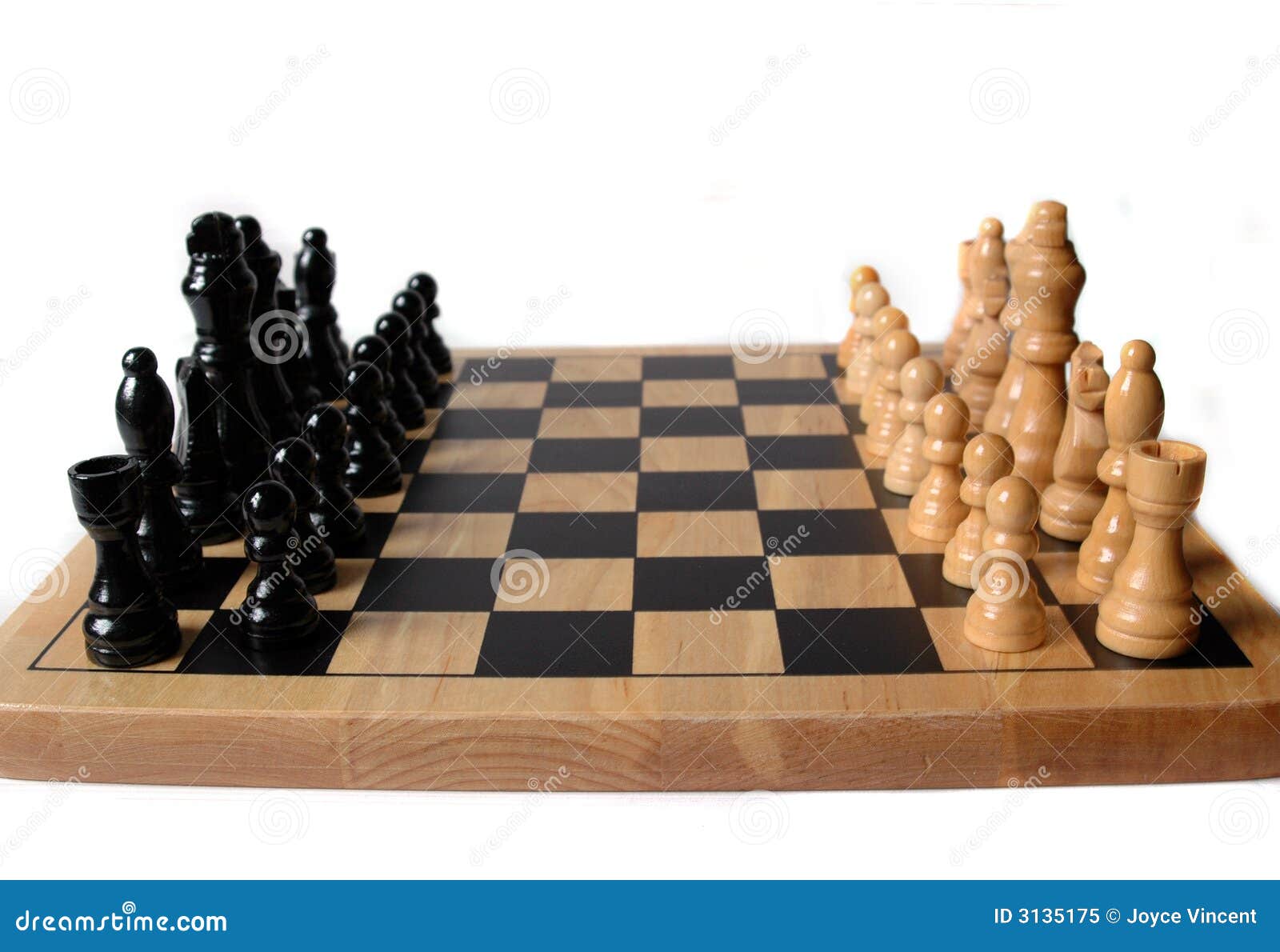 Chess Board Set Up To Begin a Game Stock Photo - Image of shot, isolated:  26809792